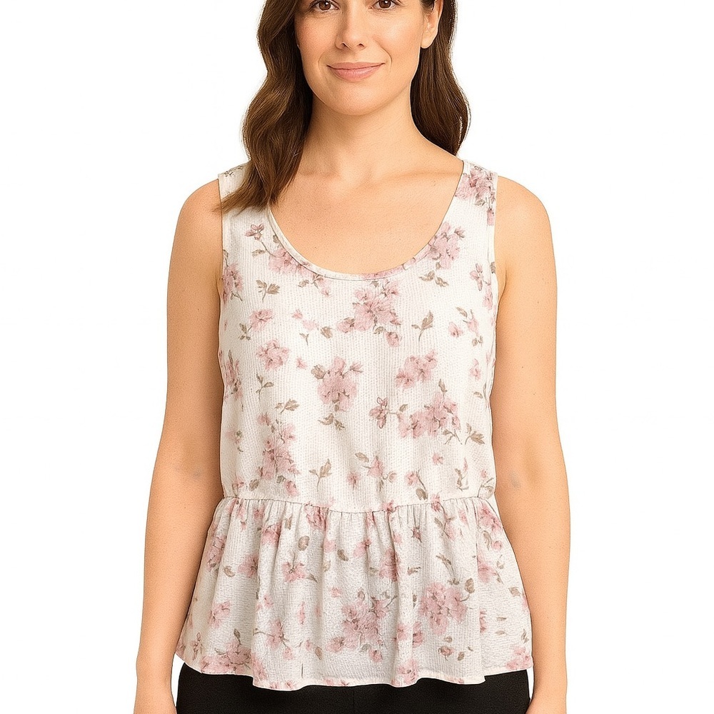 Harlowe & Graham] Floral Peplum Top, Size S‎